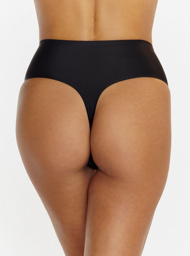 Boux Avenue Seamless Microfibre High Waist Thong - Black