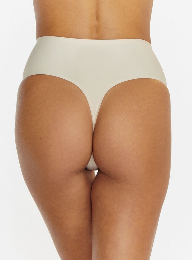 Boux Avenue Seamless Microfibre High Waist Thong - Nude