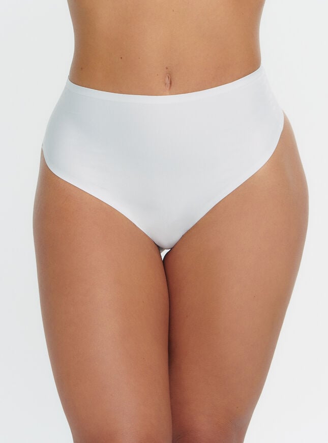 boux avenue Seamless microfibre high waist thong - White