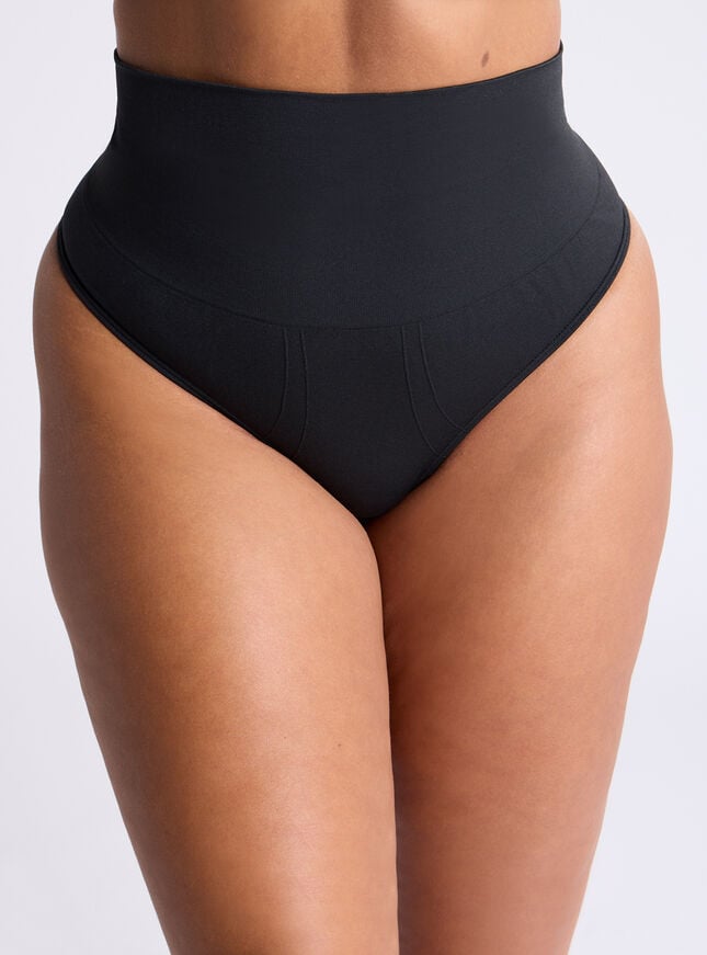 boux avenue Smoothing soft-stretch high waisted thong - 00 Dark