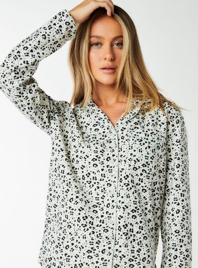 Boux Avenue Snow Leopard Matching Pyjamas In A Bag - Ivory Mix