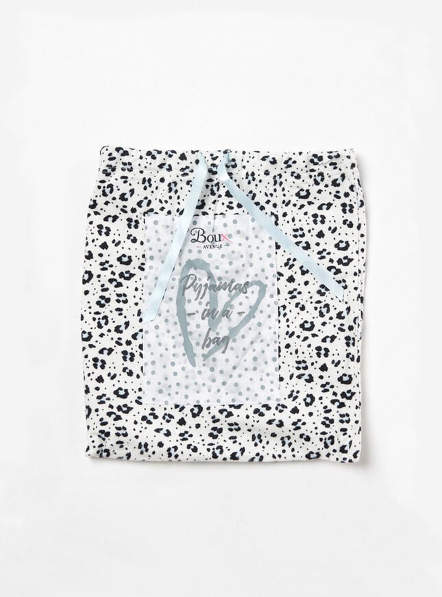 Boux Avenue Snow Leopard Matching Pyjamas In A Bag - Ivory Mix