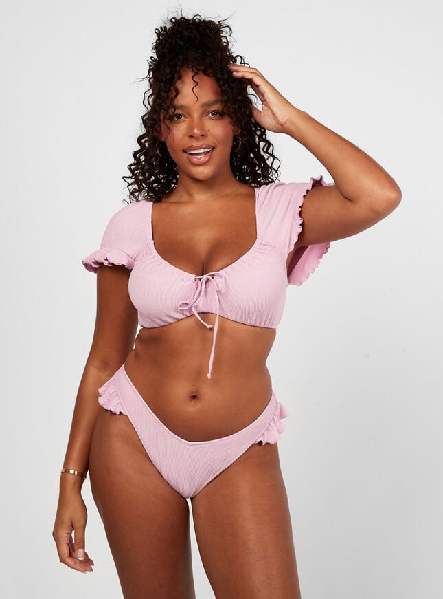 boux avenue Sofia frill high-leg bikini briefs - Lilac