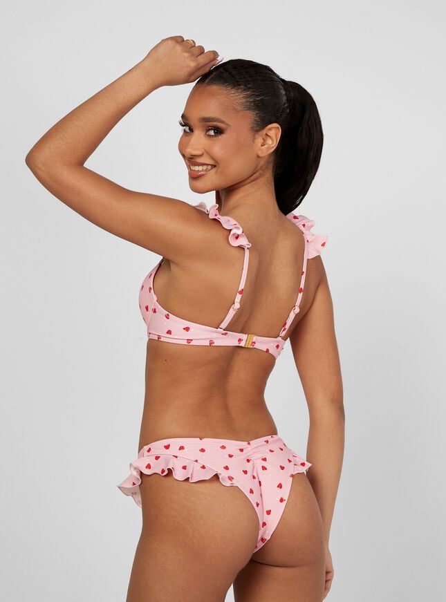 Boux Avenue Strawberry Print Frill Side Bikini Briefs - Pink Mix