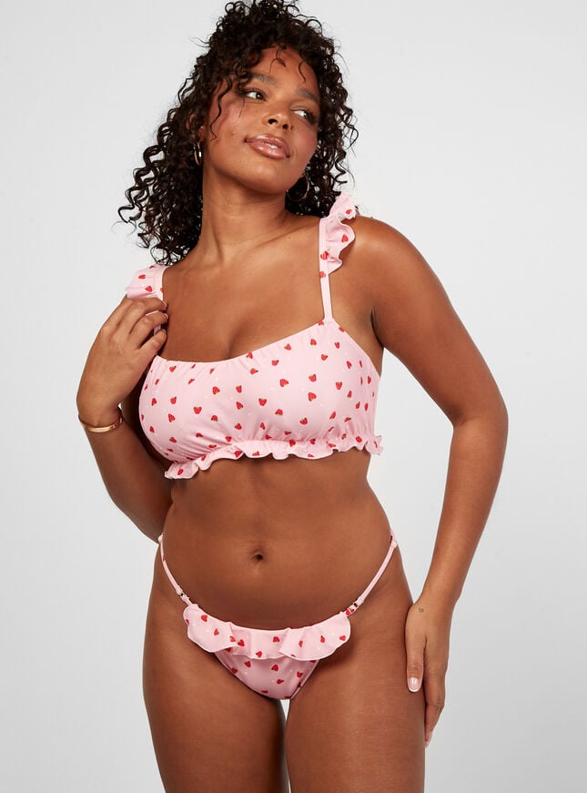 boux avenue Strawberry print string side bikini briefs - Pink Mix