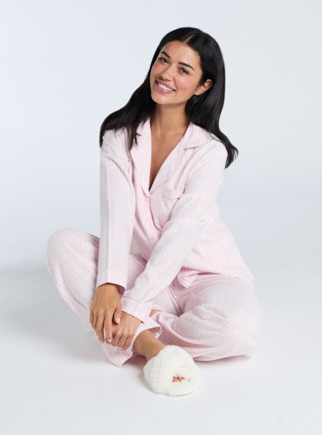boux avenue Stripe cotton pyjamas in a bag - Pink Mix