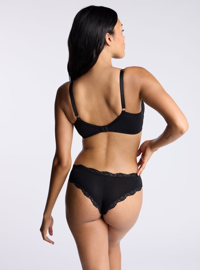 Boux Avenue Tatiana Cotton Plunge T-shirt Bra - Black