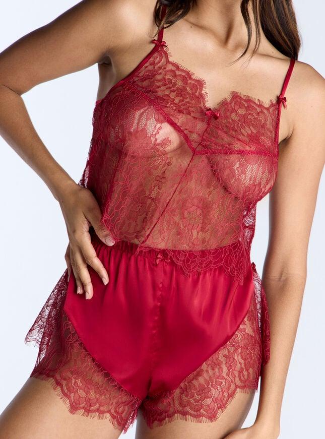 Boux Avenue Valentina Cami Short Pyjama Set - Dark Red