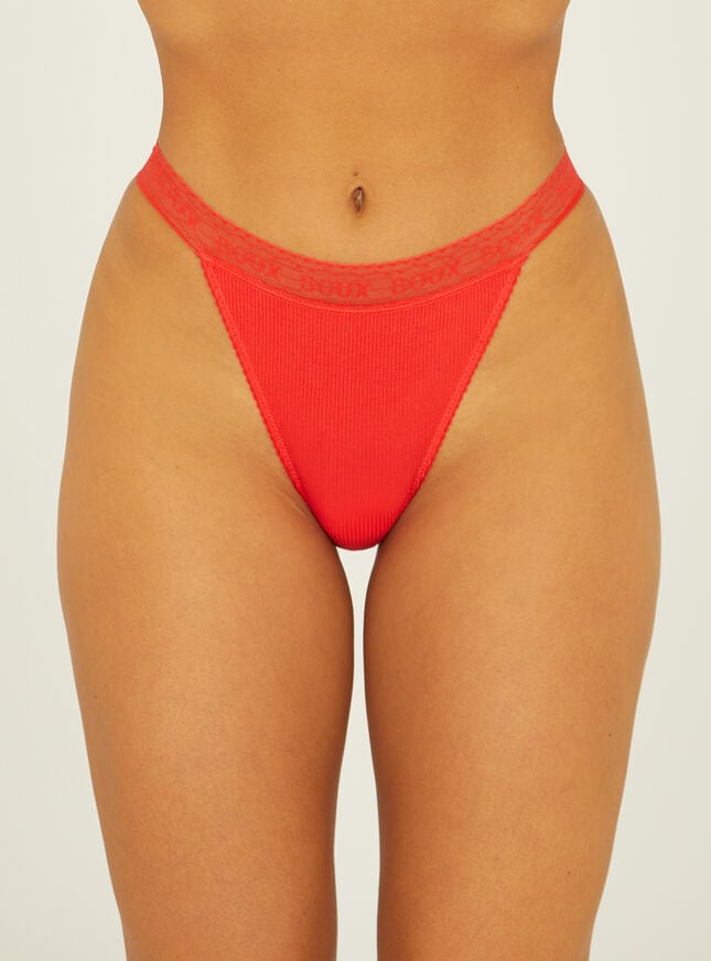 boux avenue Yuna ribbed brazilian knickers - Strawberry