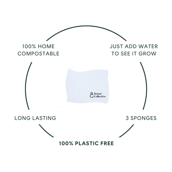 Bower Bower Compostable Eco Sponge – 3-pack