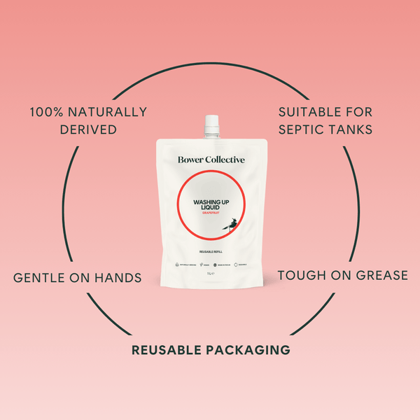 Bower Bower Washing Up Liquid Refill - Grapefruit 1L