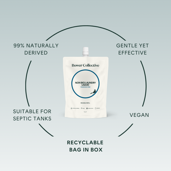 Bower Bower Non-Bio Laundry Liquid Refill - Fragrance Free 5L Bag In Box