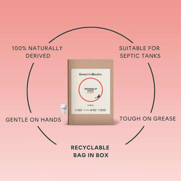 Bower Bower Washing Up Liquid Refill - Grapefruit - Bag In Box - 5L