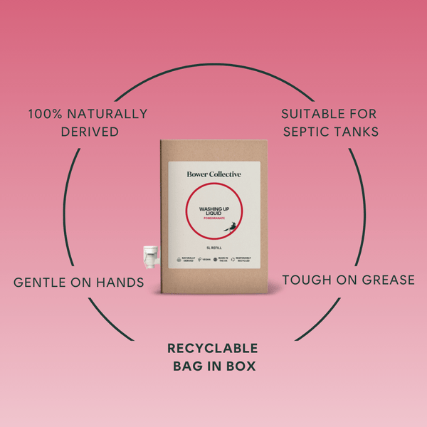 Bower Bower Washing Up Liquid Refill - Pomegranate - Bag In Box - 5L