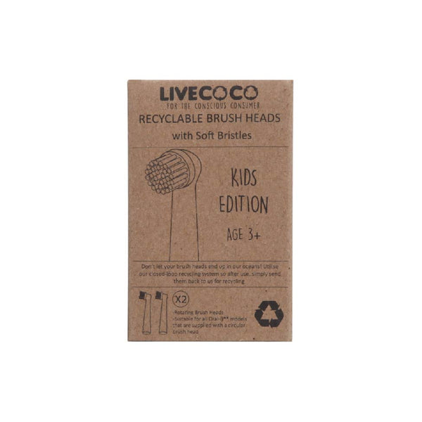 Bower LiveCoco Kids Edition Oral B Compatible Recyclable Toothbrush Heads - Age 3+