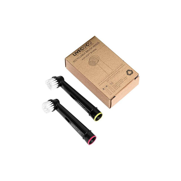bower LiveCoco Soft Bristles Oral B Compatible Recyclable Electric Toothbrush Heads