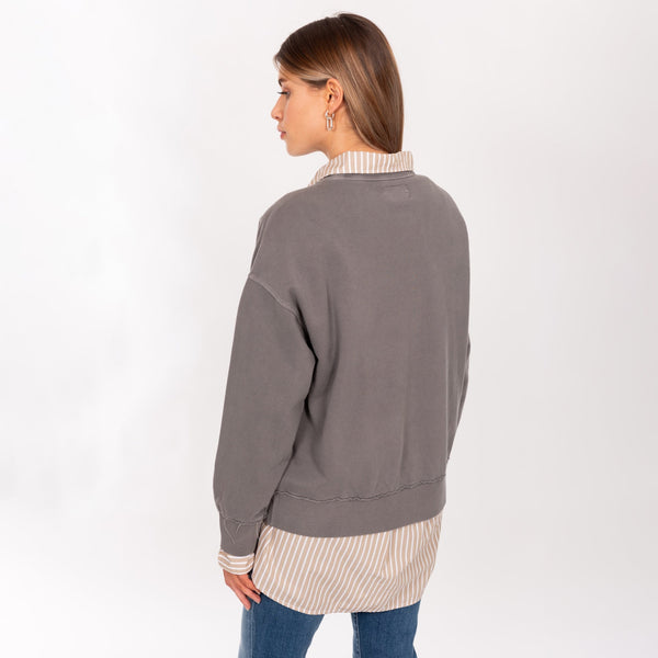 Bowery Nyc CREW NECK L/S MID WEIGHT SWEAT - OVERSIZED FIT