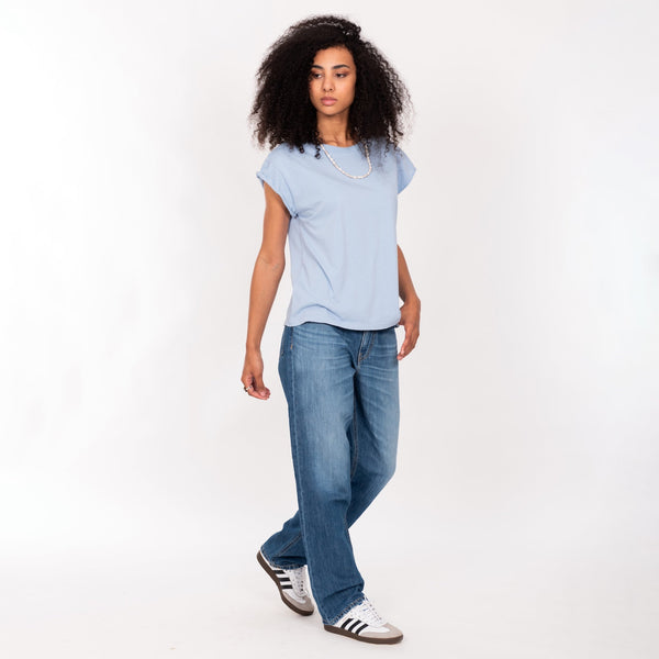 Bowery Nyc CREW NECK ROLLED UP S/S T-SHIRT - VINTAGE JERSEY - BOXY FIT