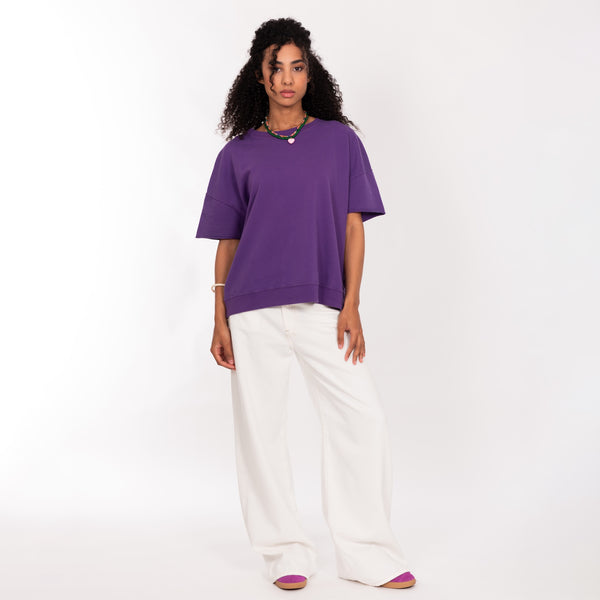 Bowery Nyc CREW NECK S/S LIGHT WEIGHT SWEAT - OVERSIZED FIT