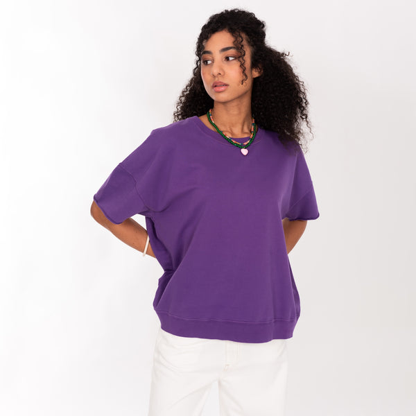 bowery nyc CREW NECK S/S LIGHT WEIGHT SWEAT - OVERSIZED FIT