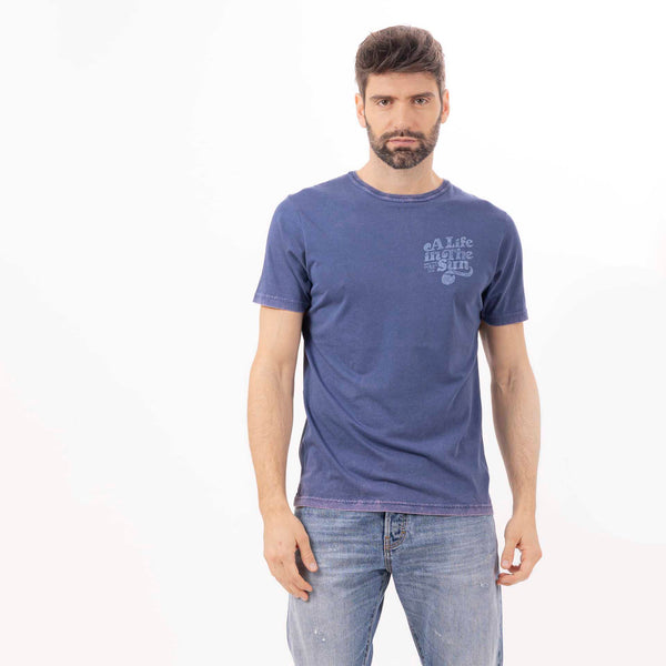 Bowery Nyc MAN'S "A LIFE" CREWNECK SHORT SLEEVE T-SHIRT W/SIDE SLITS- VINTAGE JERSEY