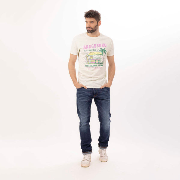 Bowery Nyc MAN'S "ARAGUSUKU" CREWNECK SHORT SLEEVE T-SHIRT - SLUB JERSEY