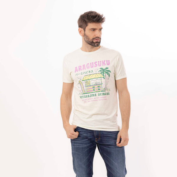 bowery nyc MAN'S "ARAGUSUKU" CREWNECK SHORT SLEEVE T-SHIRT - SLUB JERSEY