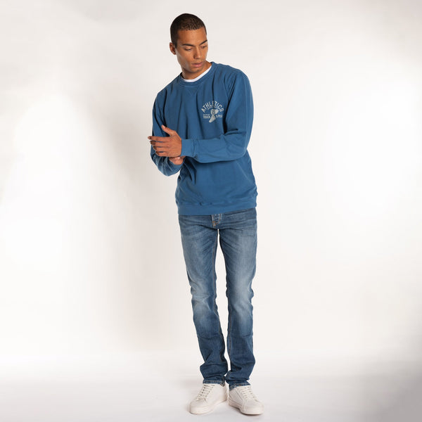 Bowery Nyc MAN'S "ATHLETICS" CREW NECK L/S MID WEIGHT SWEAT - REGULAR FIT