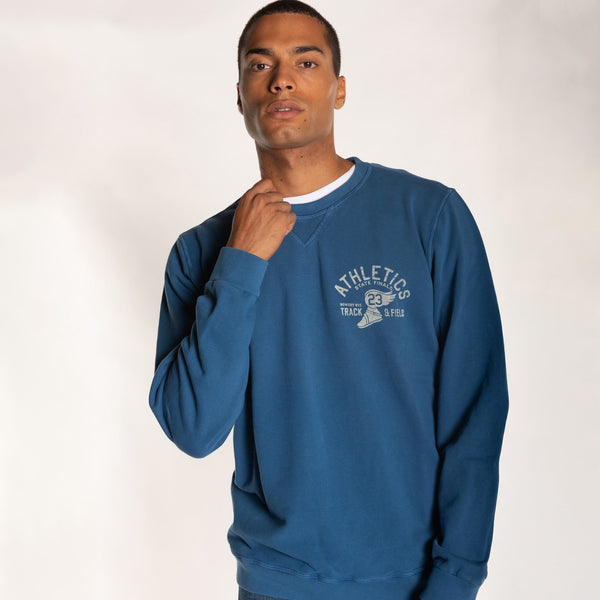 bowery nyc MAN'S "ATHLETICS" CREW NECK L/S MID WEIGHT SWEAT - REGULAR FIT