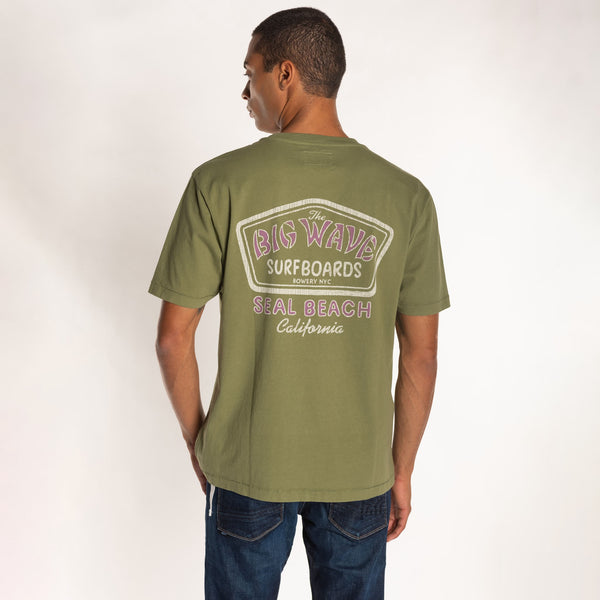 Bowery Nyc MAN'S "BIG WAVE" CREW NECK S/S T-SHIRT - HEAVY JERSEY - RELAXED FIT