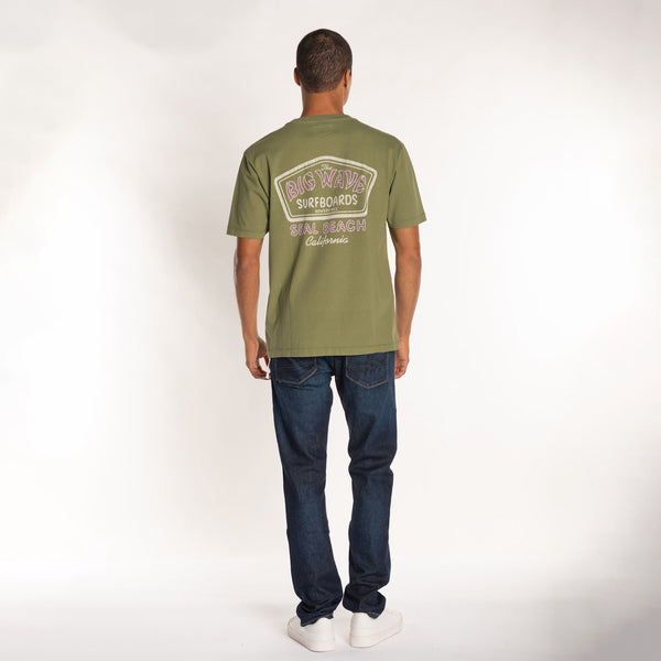 Bowery Nyc MAN'S "BIG WAVE" CREW NECK S/S T-SHIRT - HEAVY JERSEY - RELAXED FIT