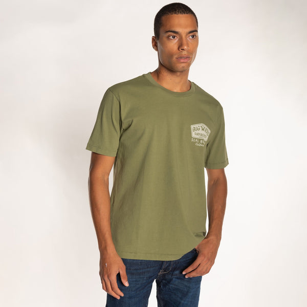 bowery nyc MAN'S "BIG WAVE" CREW NECK S/S T-SHIRT - HEAVY JERSEY - RELAXED FIT