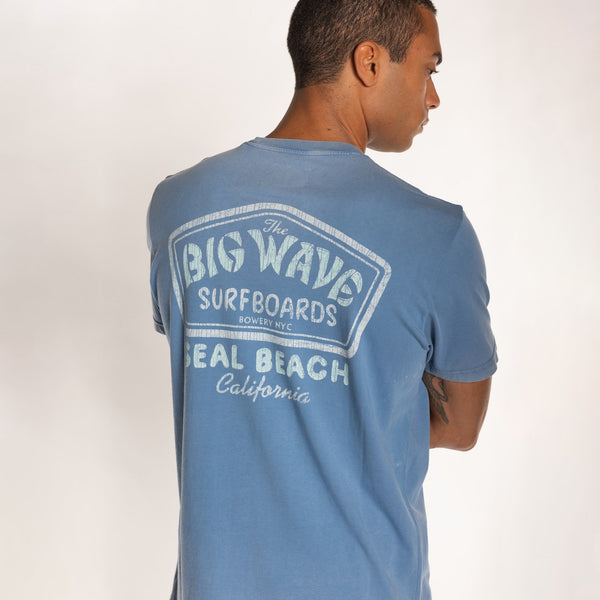 Bowery Nyc MAN'S "BIG WAVE" CREW NECK S/S T-SHIRT - SOFT JERSEY - REGULAR FIT
