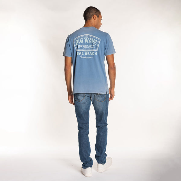 Bowery Nyc MAN'S "BIG WAVE" CREW NECK S/S T-SHIRT - SOFT JERSEY - REGULAR FIT