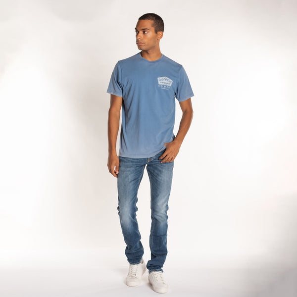 Bowery Nyc MAN'S "BIG WAVE" CREW NECK S/S T-SHIRT - SOFT JERSEY - REGULAR FIT