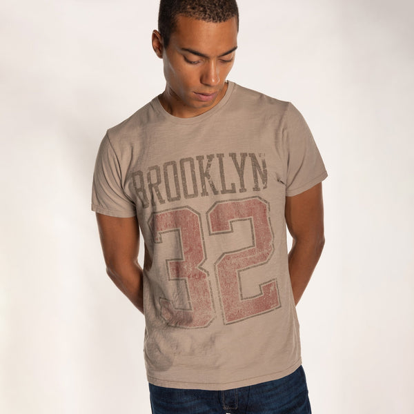 bowery nyc MAN'S "BROOKLYN 32" CREW NECK S/S T-SHIRT - SLUB JERSEY