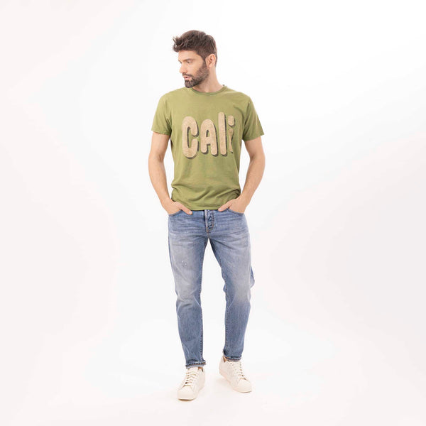 Bowery Nyc MAN'S "CALI" CREWNECK SHORT SLEEVE T-SHIRT - SLUB JERSEY