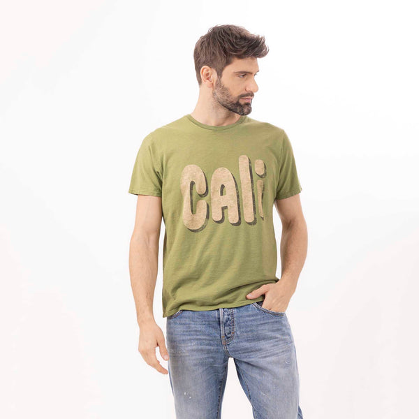 bowery nyc MAN'S "CALI" CREWNECK SHORT SLEEVE T-SHIRT - SLUB JERSEY