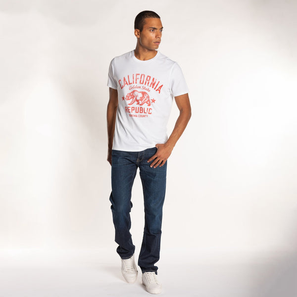 Bowery Nyc MAN'S "CALIFORNIA" CREWNECK S/S T-SHIRT - VINTAGE JERSEY- REGULAR FIT
