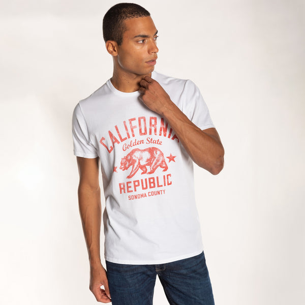Bowery Nyc MAN'S "CALIFORNIA" CREWNECK S/S T-SHIRT - VINTAGE JERSEY- REGULAR FIT