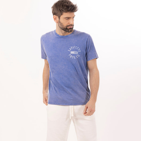 bowery nyc MAN'S CREWNECK "FAYETTE" SHORT SLEEVE T-SHIRT - VINTAGE JERSEY - ACID DYED