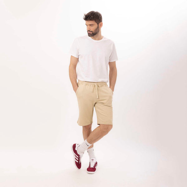 Bowery Nyc MAN'S ESSENTIAL COMBED FLEECE SWEAT SHORT - GARMENT DYED