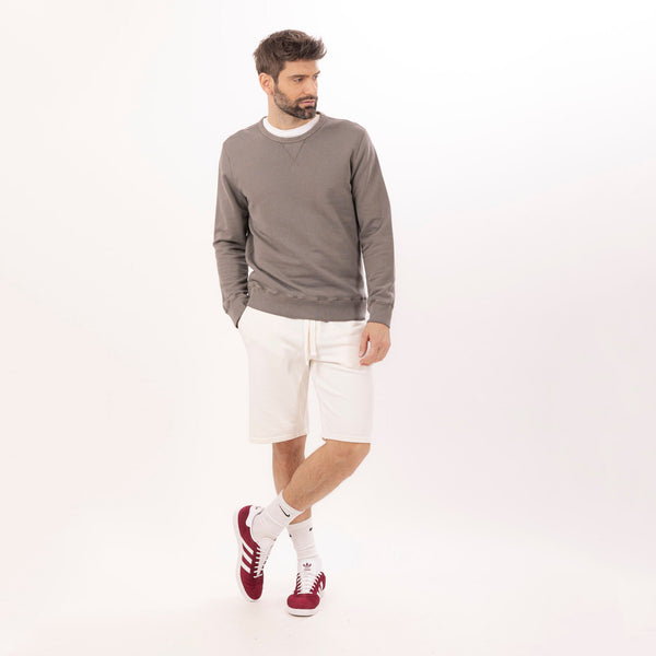 Bowery Nyc MAN'S ESSENTIAL CREWNECK COMBED FLEECE - GARMENT DYED