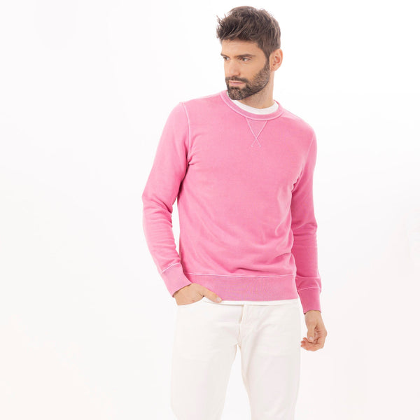 Bowery Nyc MAN'S ESSENTIAL CREWNECK COMBED FLEECE - GARMENT DYED