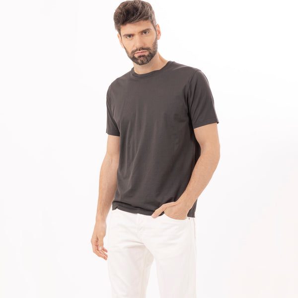 Bowery Nyc MAN'S ESSENTIAL CREWNECK SHORT SLEEVE T-SHIRT - MAKO JERSEY