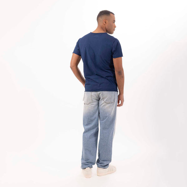 Bowery Nyc MAN'S ESSENTIAL CREWNECK SHORT SLEEVE T-SHIRT RAW HEM DETAILS - SLUB JERSEY