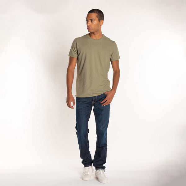 Bowery Nyc MAN'S ESSENTIAL CREWNECK SHORT SLEEVE T-SHIRT - SLUB JERSEY