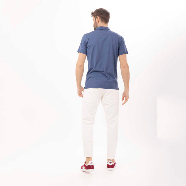 Bowery Nyc MAN'S ESSENTIAL SHORT SLEEVE POLO - MAKO JERSEY