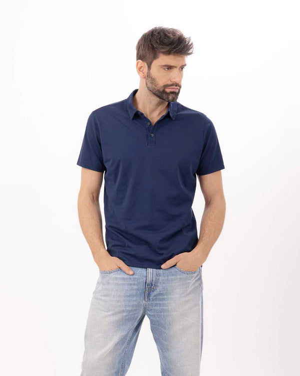 Bowery Nyc MAN'S ESSENTIAL SHORT SLEEVE POLO - MAKO JERSEY