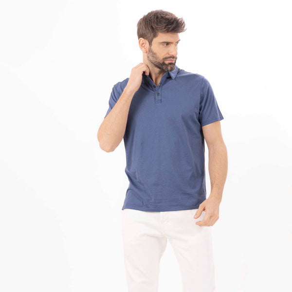 bowery nyc MAN'S ESSENTIAL SHORT SLEEVE POLO - MAKO JERSEY